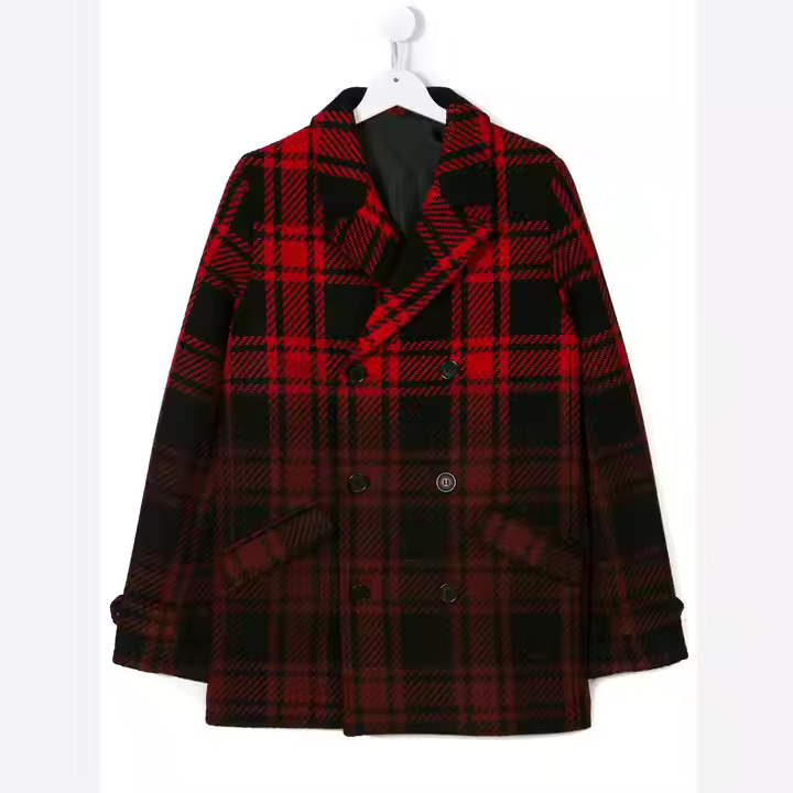 European designer brand name plaid wool winter coats