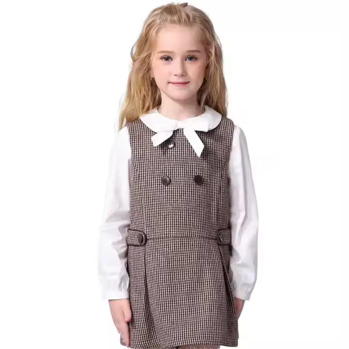 High Quality Autumn Sleeveless Exquisite Fashion Show 2016 Kids Beautiful Model Dresses for Young Girls