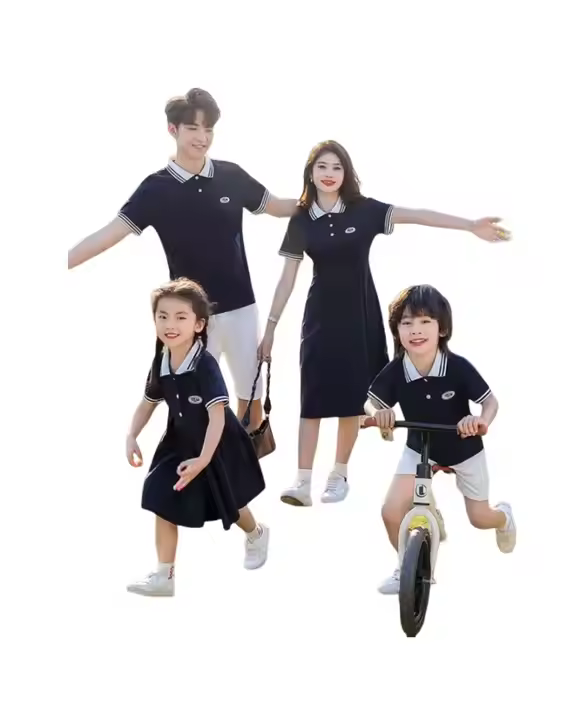 Family Polo Set Embroidery Pattern Design Custom Polo Dress Polo t Shirt Set