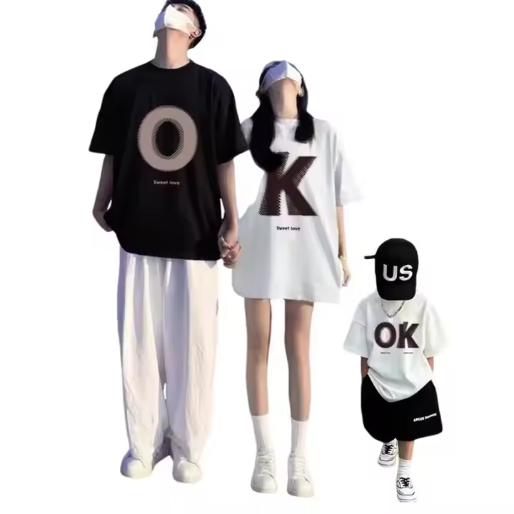 Family t Shirt 3 Pcs Set Print Design Custom Guangzhou Manufacturer 30 Years Custom High-quality Children's Clothing Factory