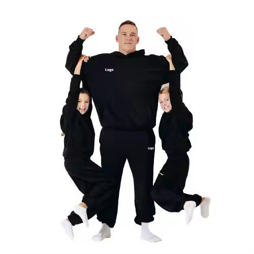 OEM&ODM Wholesale Father and Daughter Matching Outfits Sets Long Sleeve Sweatshirt and Pants Family Matching Clothing
