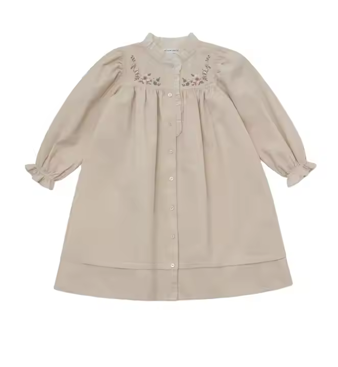 Customized Children Clothes Autumn Winter Girls Long Sleeve Corduroy Dress With Bodice Embroidery Casual Girls' Dress