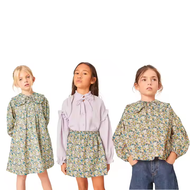 OEM ODM Fashion Collection for Girls Casual Dresses Blouses Skirts Outfits-for Big Sister and Little Sister
