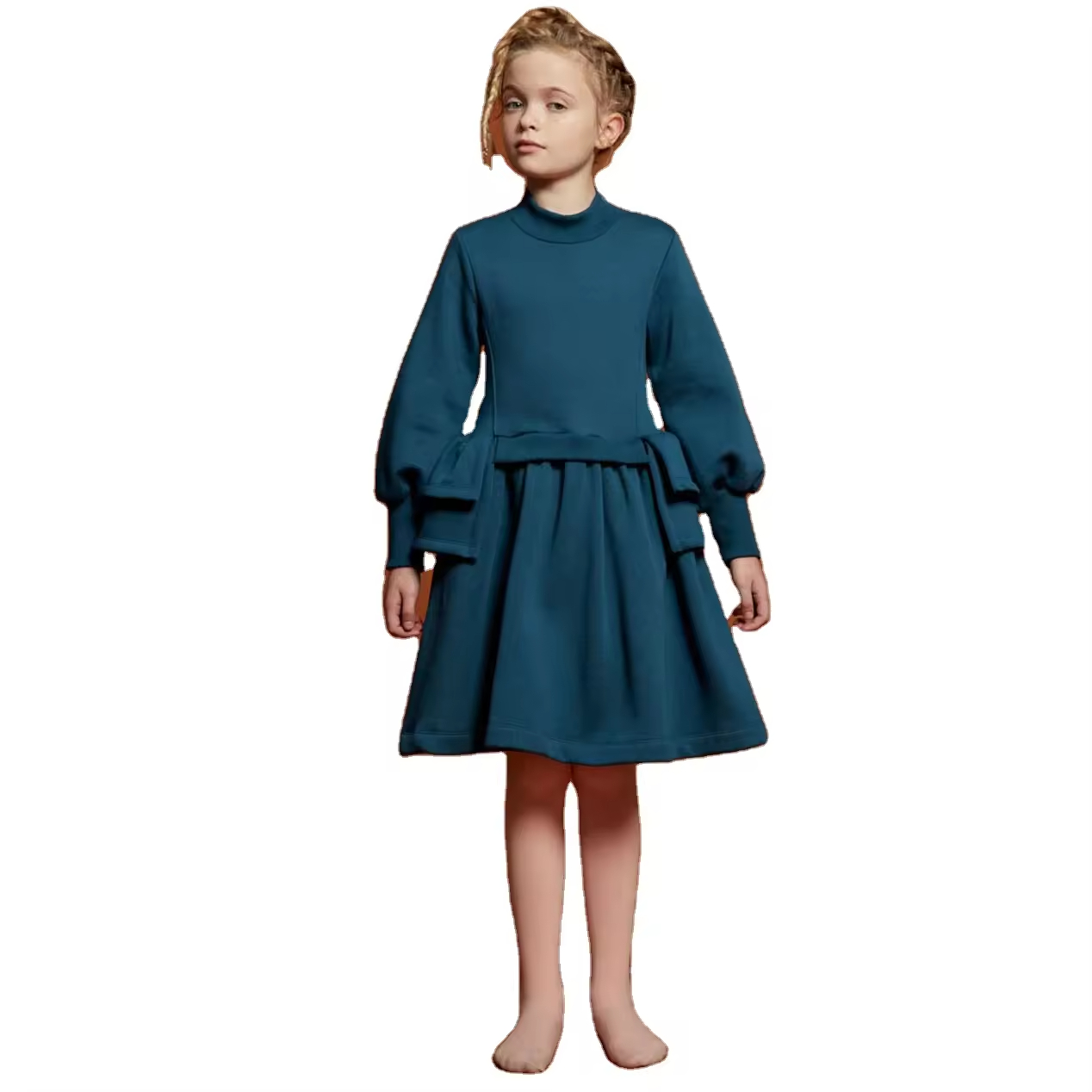 Elegant Kids Cotton Dress for Girls 14 Years and Below Breathable With Pocket Decoration Casual Style ODM Supply