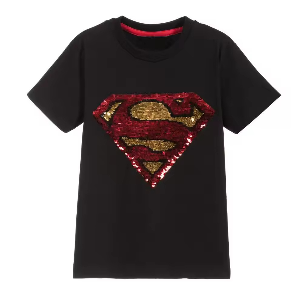 Guangzhou 100% Cotton T-Shirt for Kids Casual O-Neck Boy's Jersey with Sequin Pattern 30 Years Children's Clothing Factory