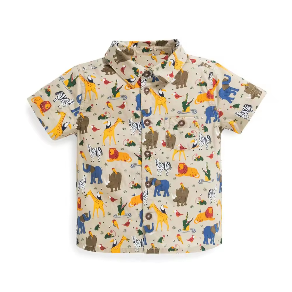 Wholesale Casual Style Children's Shirt with Fancy Fashion Prints New Cartoon Pattern Boy Shirts