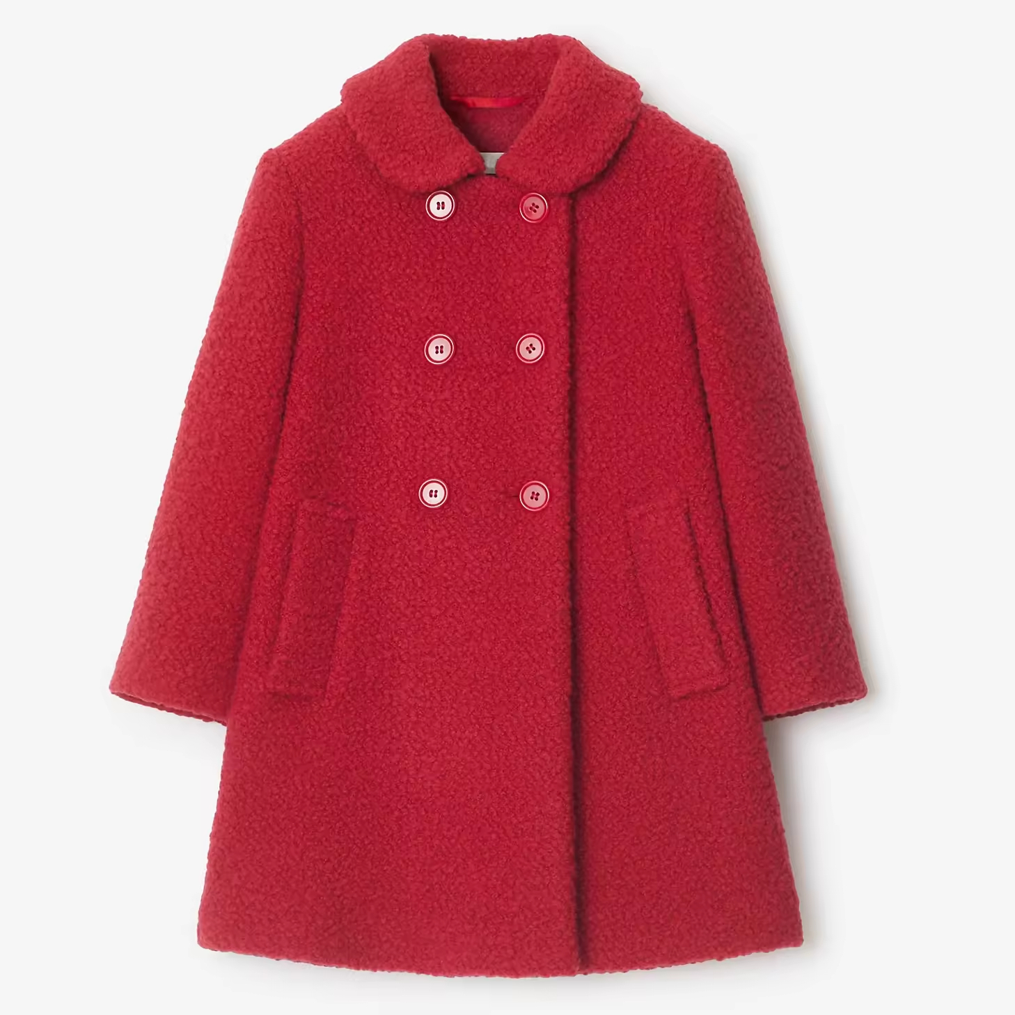 Guangzhou Factory's Fashionable Long Woolen Coats Custom Peter Pan Collar Winter Warm Outwear for Little Teenage Girls