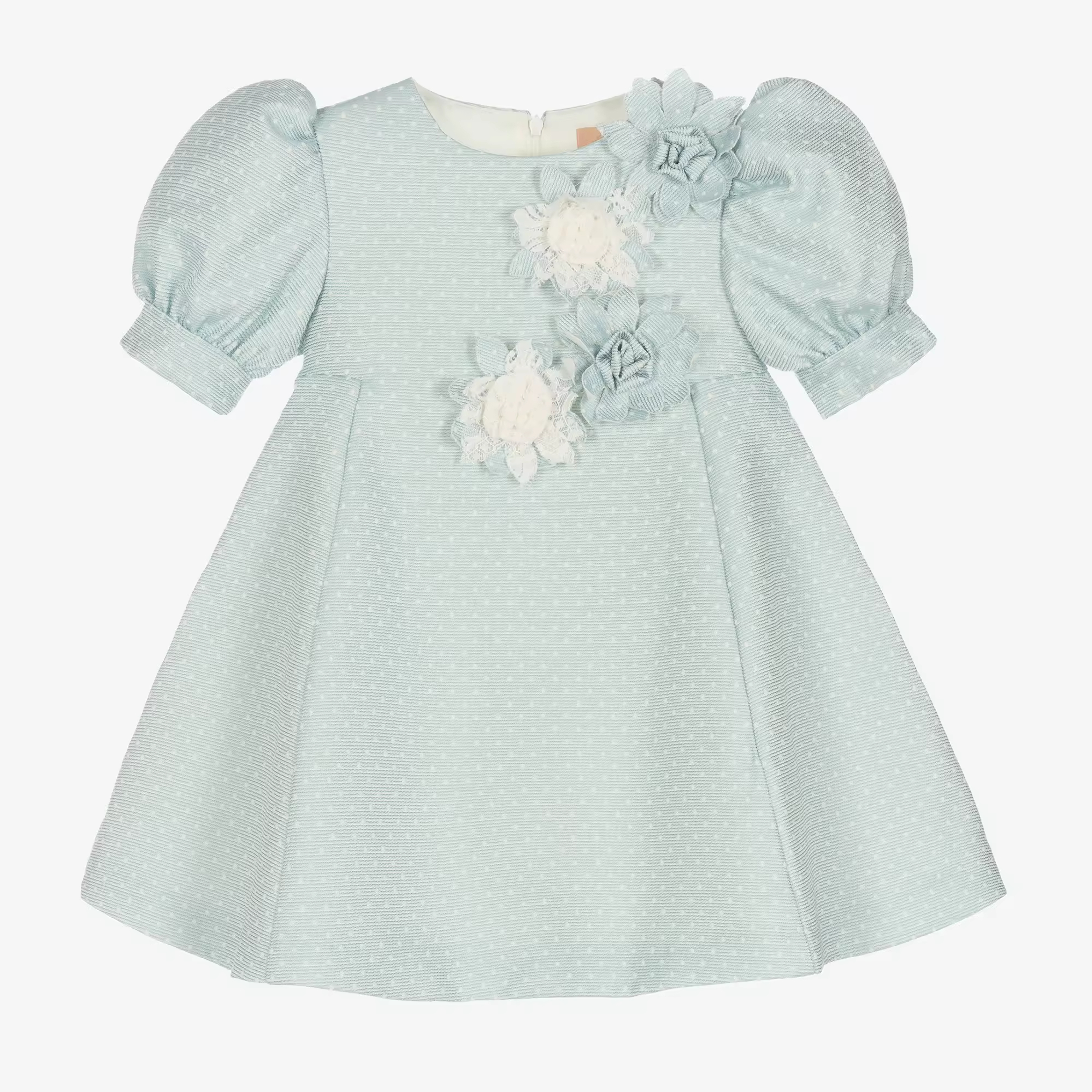 Mint Green Baby Girls Dress With White Dot Summer Fancy High Quality Kids Dress Clothes for Party Wedding Birthday