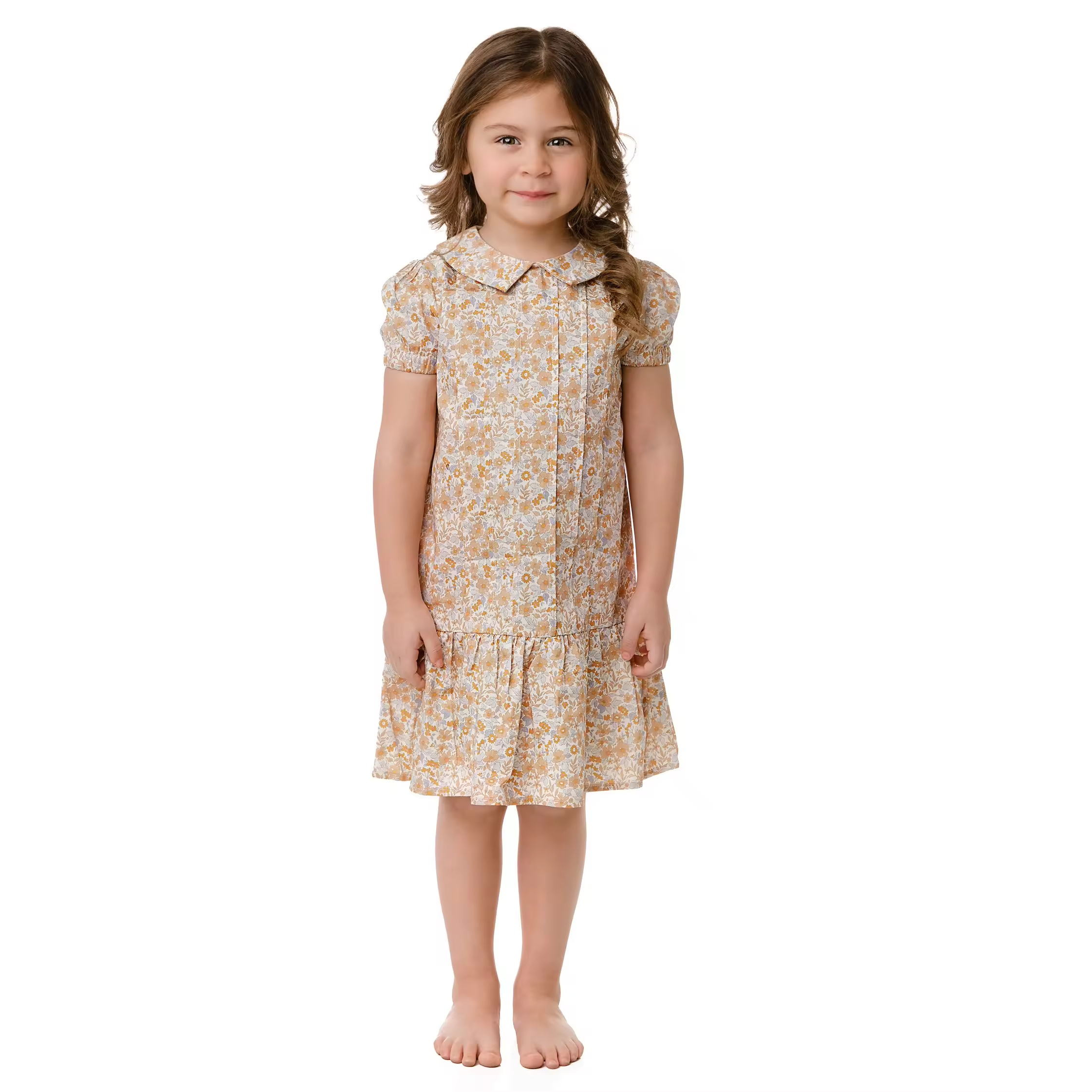 Guangzhou Design Floral Print Summer Dress for Toddler Girl Woven Tiered Girl Dress With Breathable Washable Features