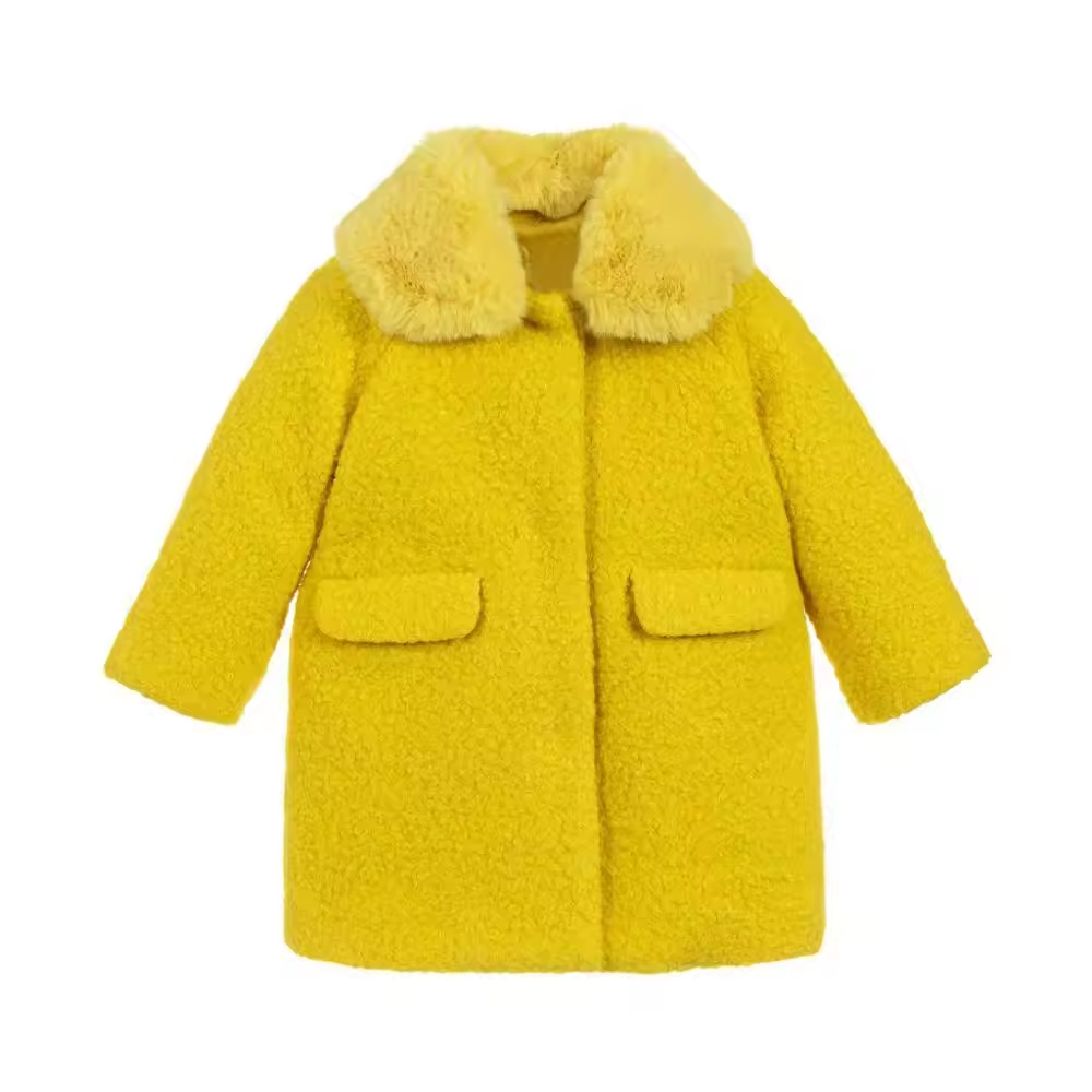 Wholesale Kids Mink Fur Coat Branded Clothing for Girls Long Length