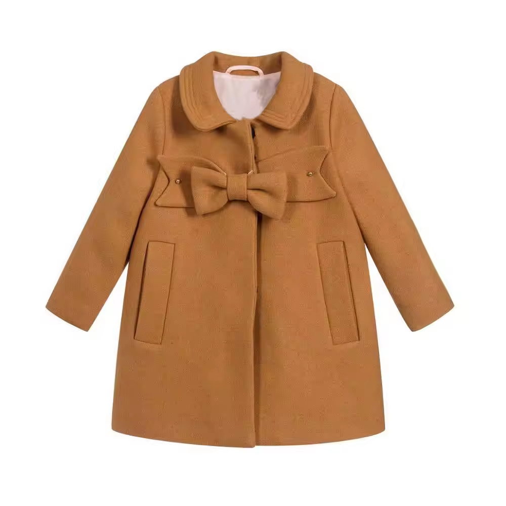ODM Girl Lovely Fashion Long Jacket Coats & Outwear for Girls 30 Years of High-Quality Custom Children's Wear Factory