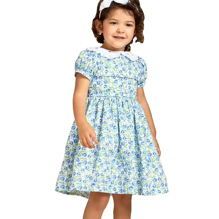 Hot Sale Summer Baby Frock Designs Fashion Bowknot Kids Frocks Design for Girls