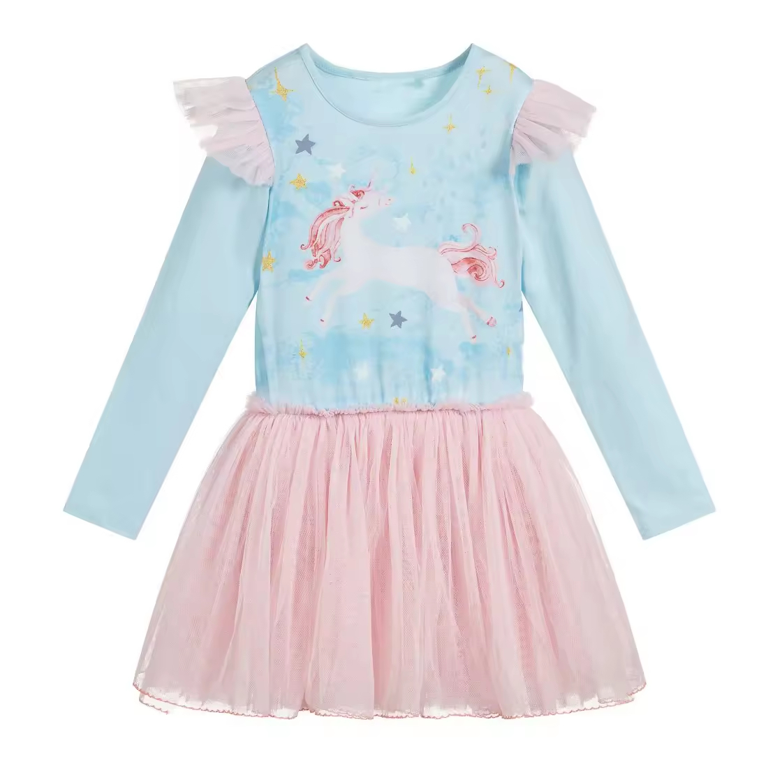 Guangzhou Designer Girls Tulle Unicorn Dress Printed Carton Material Unique and Stylish Outfit for