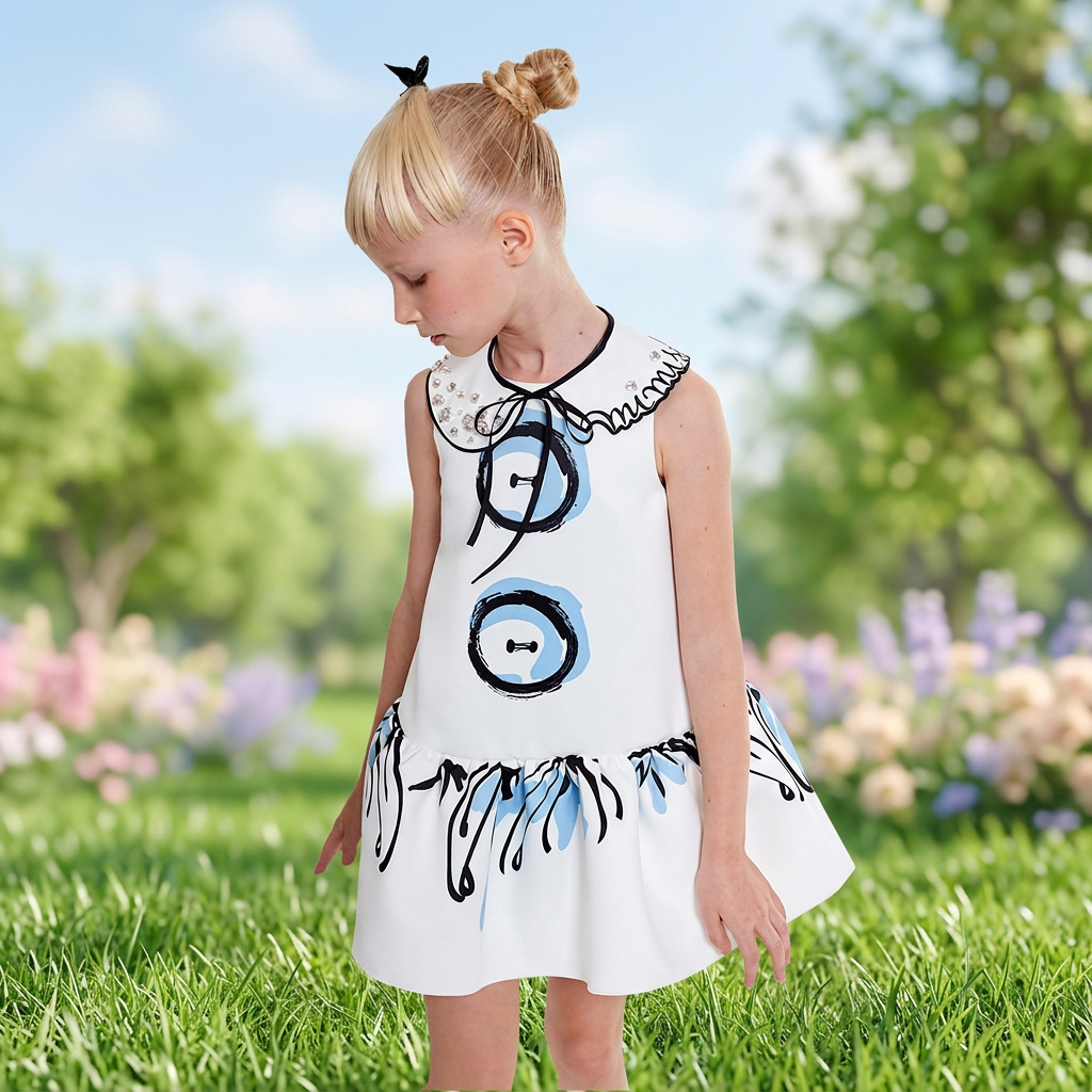 Customized Your Own Print Pattern Brand Quality Children Clothes Dress Baby Girl Dress Baby Clothes