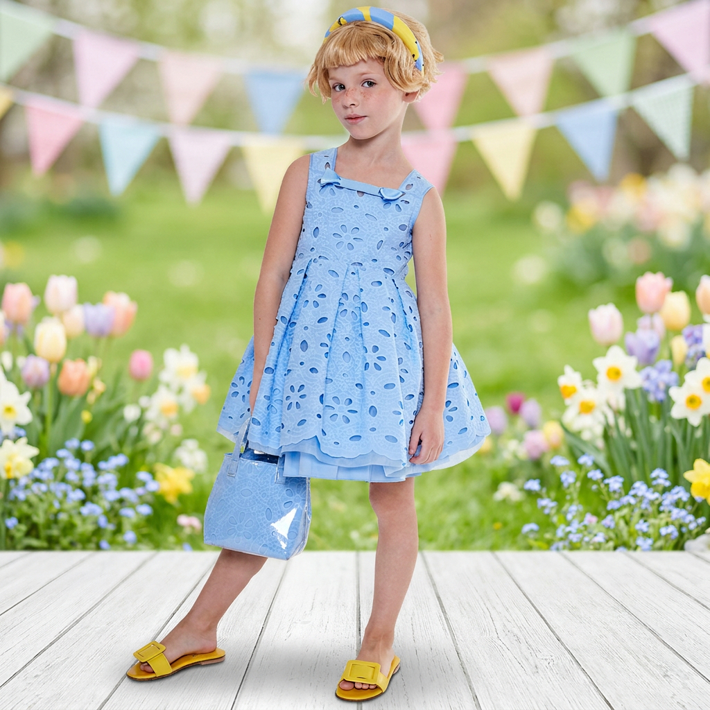 girls flower white dress